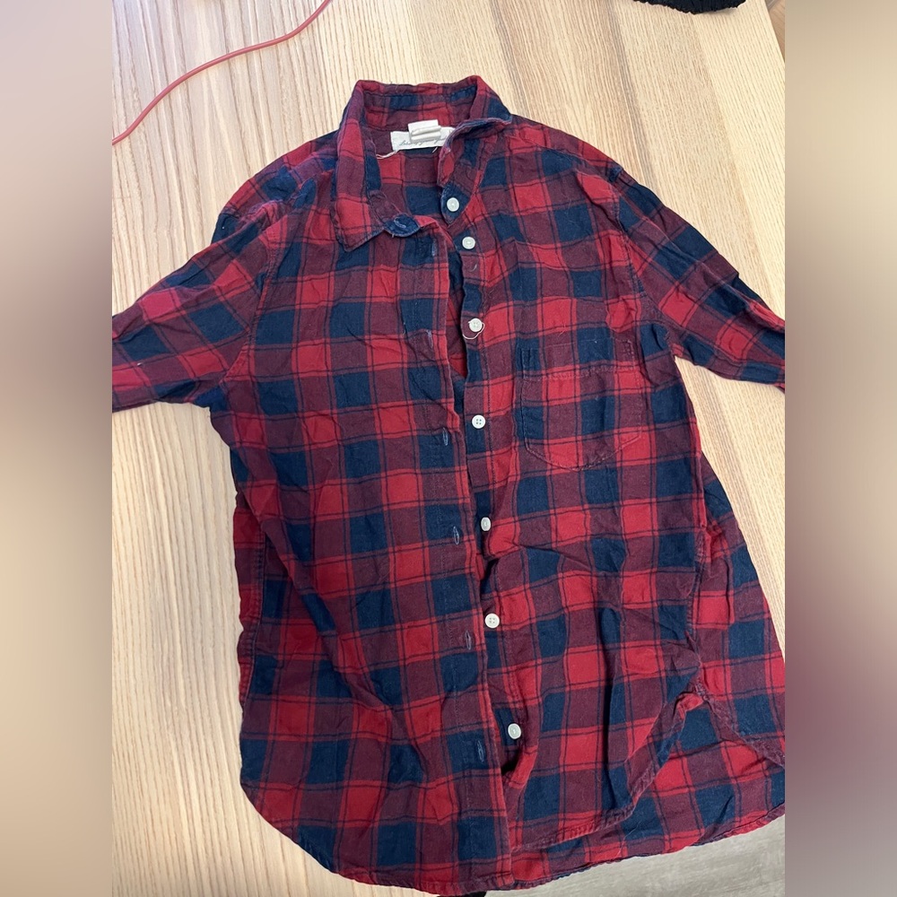Blue and Red Plaid Flannel - Size 2
